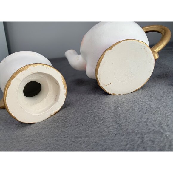 Disney Mrs. Potts & Chip Ceramic Figurine Set 1990s - Picture 9 of 13